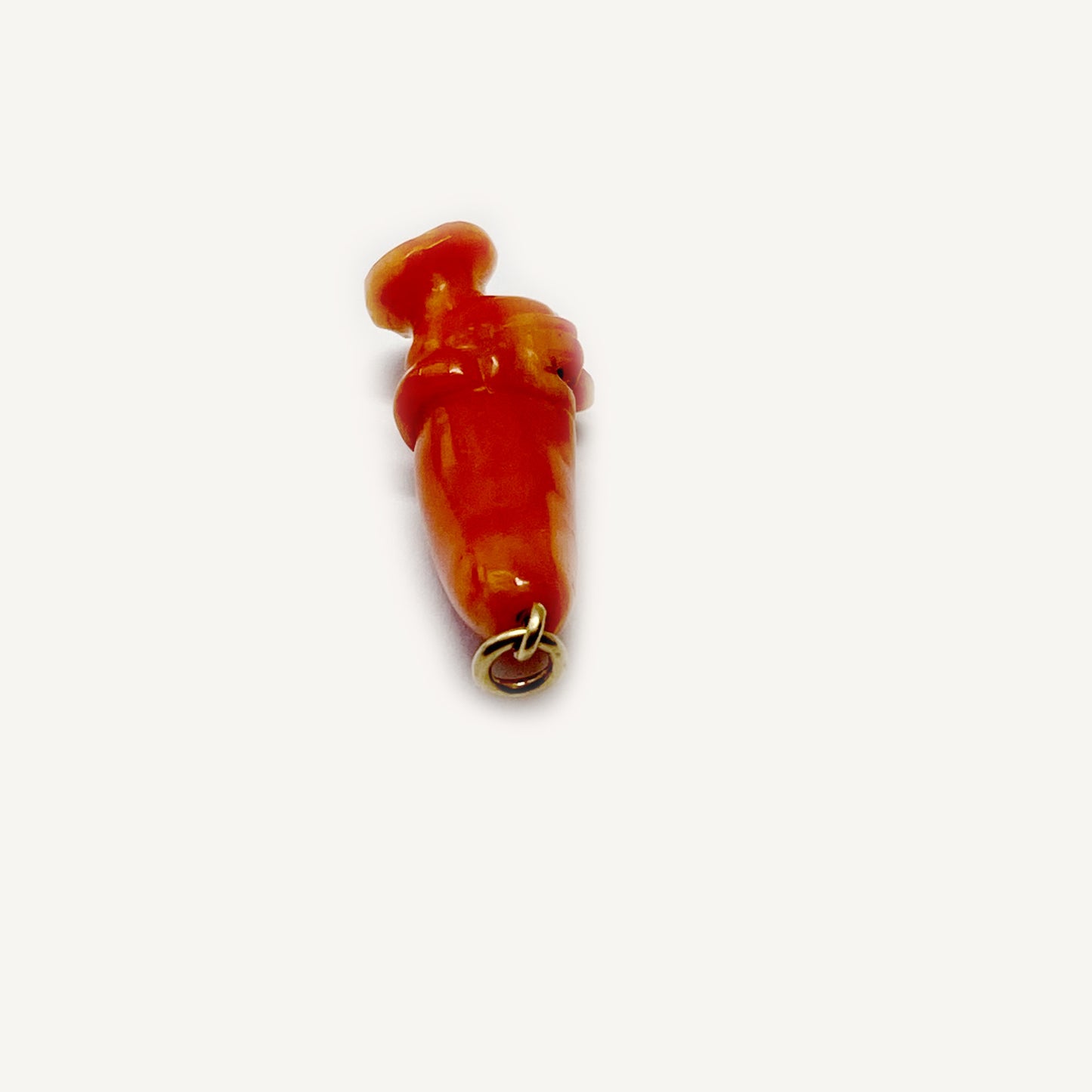 Antique 9k Mediterranean Coral Jester Head Pendant, Victorian Punch's Head, Court Fool, Coral Pendant, 9 ct Gold, Lucky, 1800s Coral