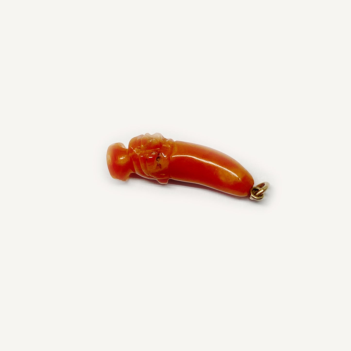 Antique 9k Mediterranean Coral Jester Head Pendant, Victorian Punch's Head, Court Fool, Coral Pendant, 9 ct Gold, Lucky, 1800s Coral