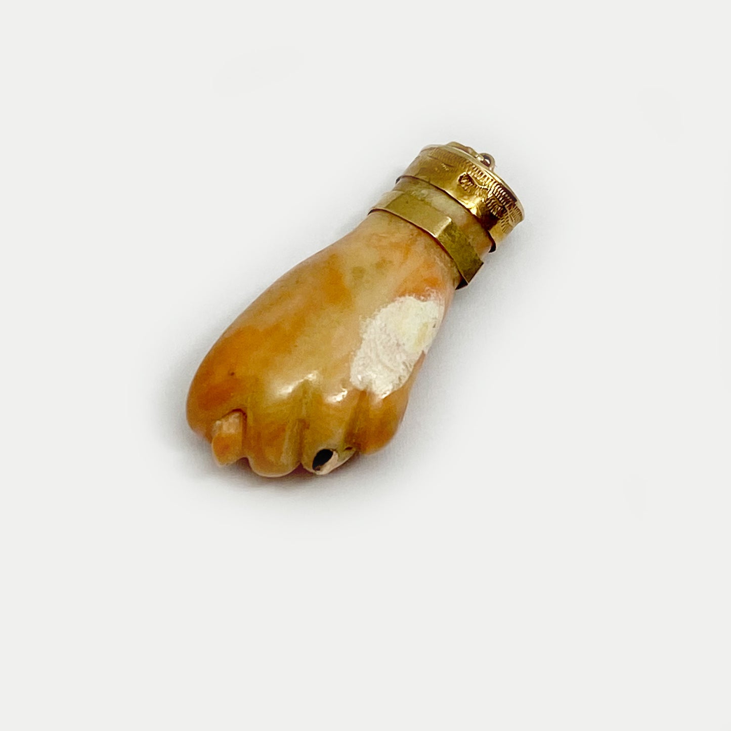 Antique 14k Gold Natural Coral Figa, Victorian Hand, 19th Century Coral Hand, 1800s Figa Fist, Figa Charm, Mano Figa, Hand Pendant, Amulet