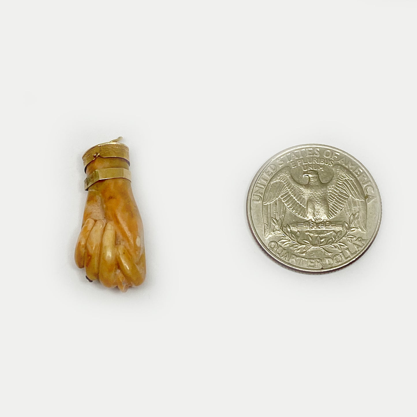 Antique 14k Gold Natural Coral Figa, Victorian Hand, 19th Century Coral Hand, 1800s Figa Fist, Figa Charm, Mano Figa, Hand Pendant, Amulet