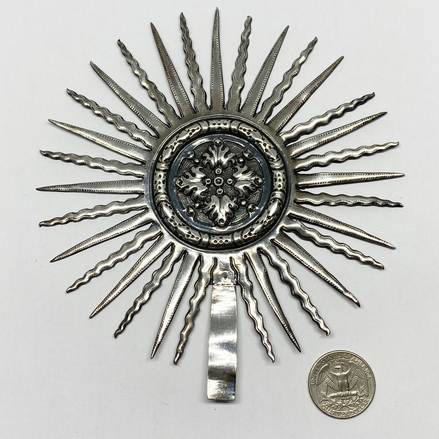 Antique Silver Santos Halo, 1800s Religious Crown, Portuguese Silver, Santos Aureole Halo Corona, Altar Tiara, Figure, Spanish Colonial