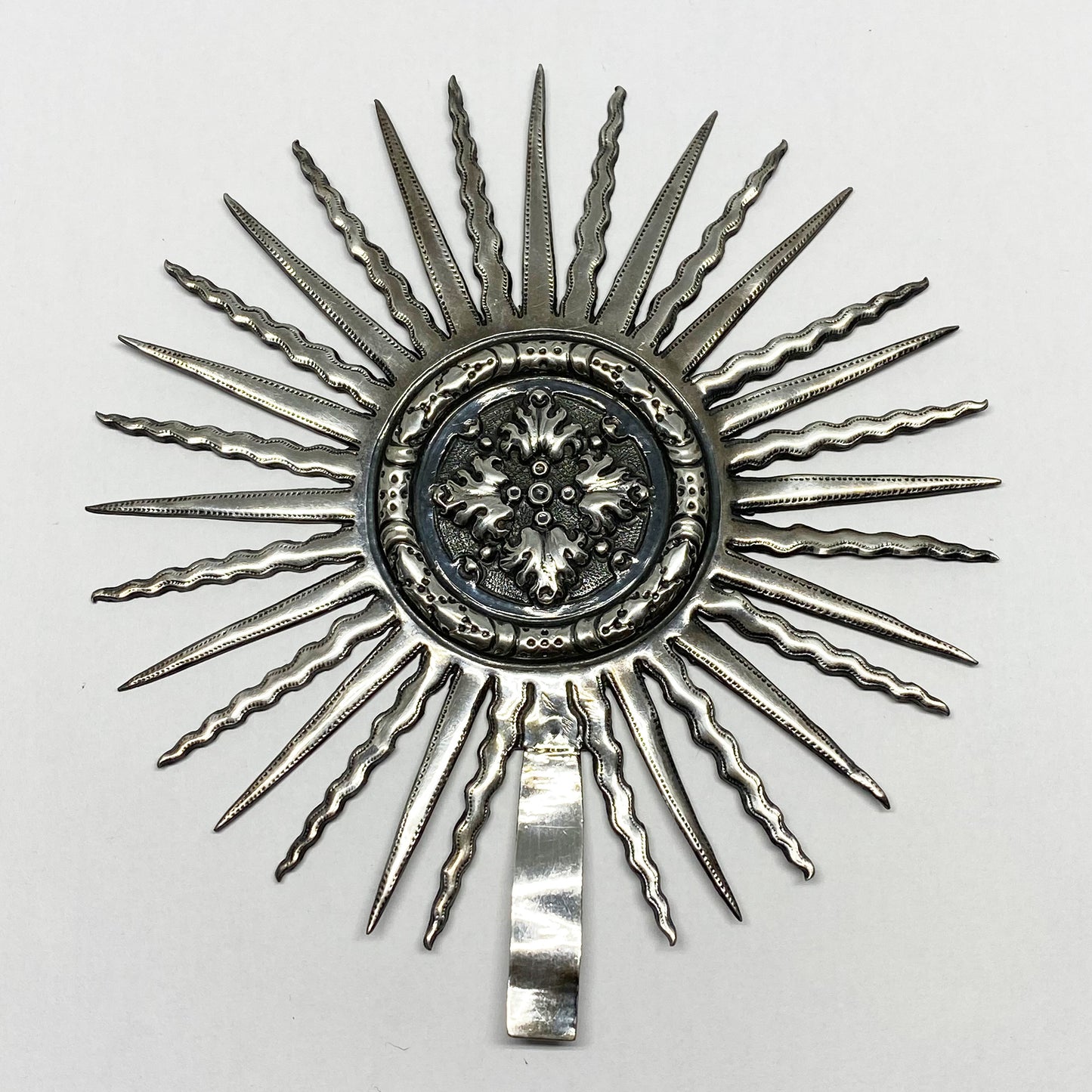 Antique Silver Santos Halo, 1800s Religious Crown, Portuguese Silver, Santos Aureole Halo Corona, Altar Tiara, Figure, Spanish Colonial