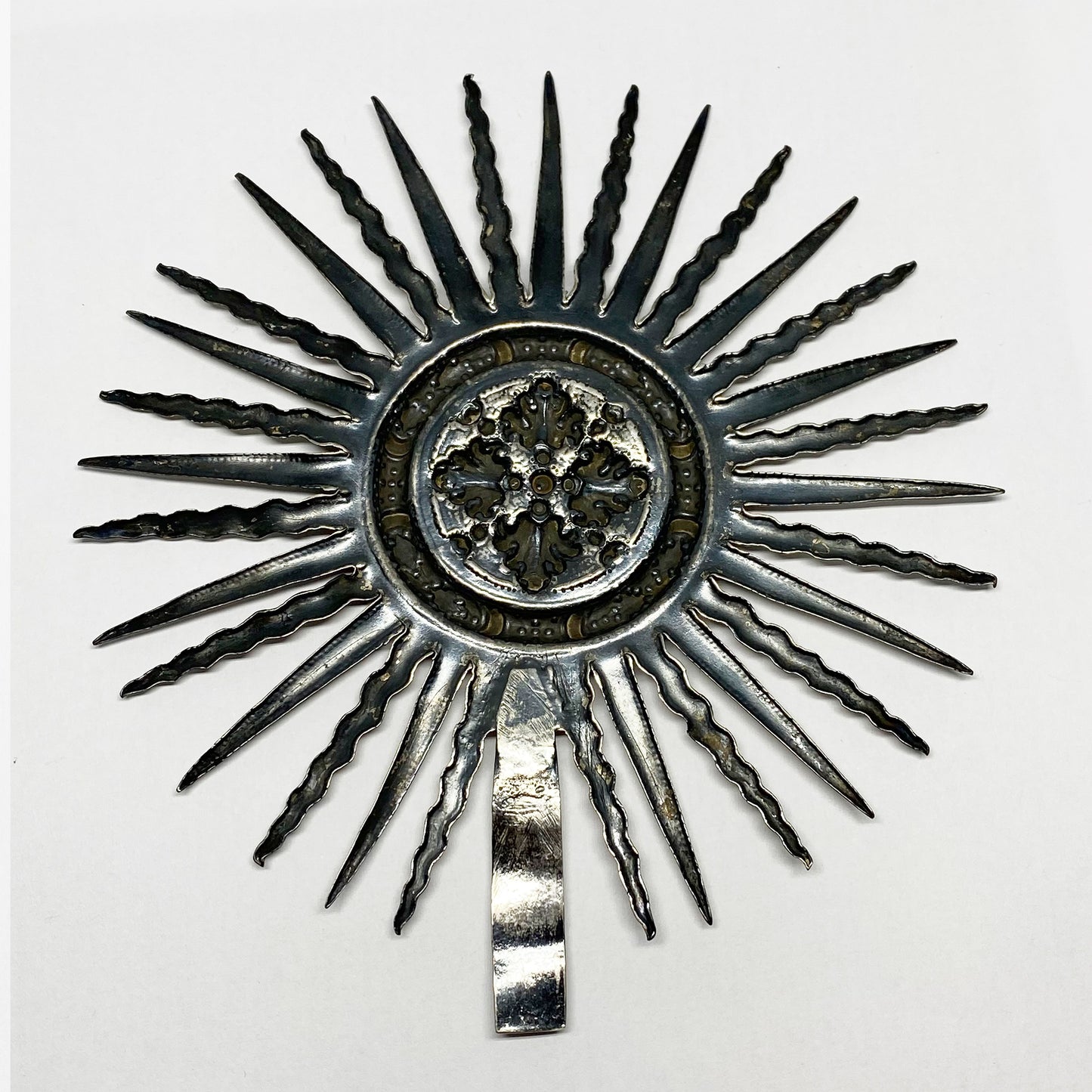 Antique Silver Santos Halo, 1800s Religious Crown, Portuguese Silver, Santos Aureole Halo Corona, Altar Tiara, Figure, Spanish Colonial