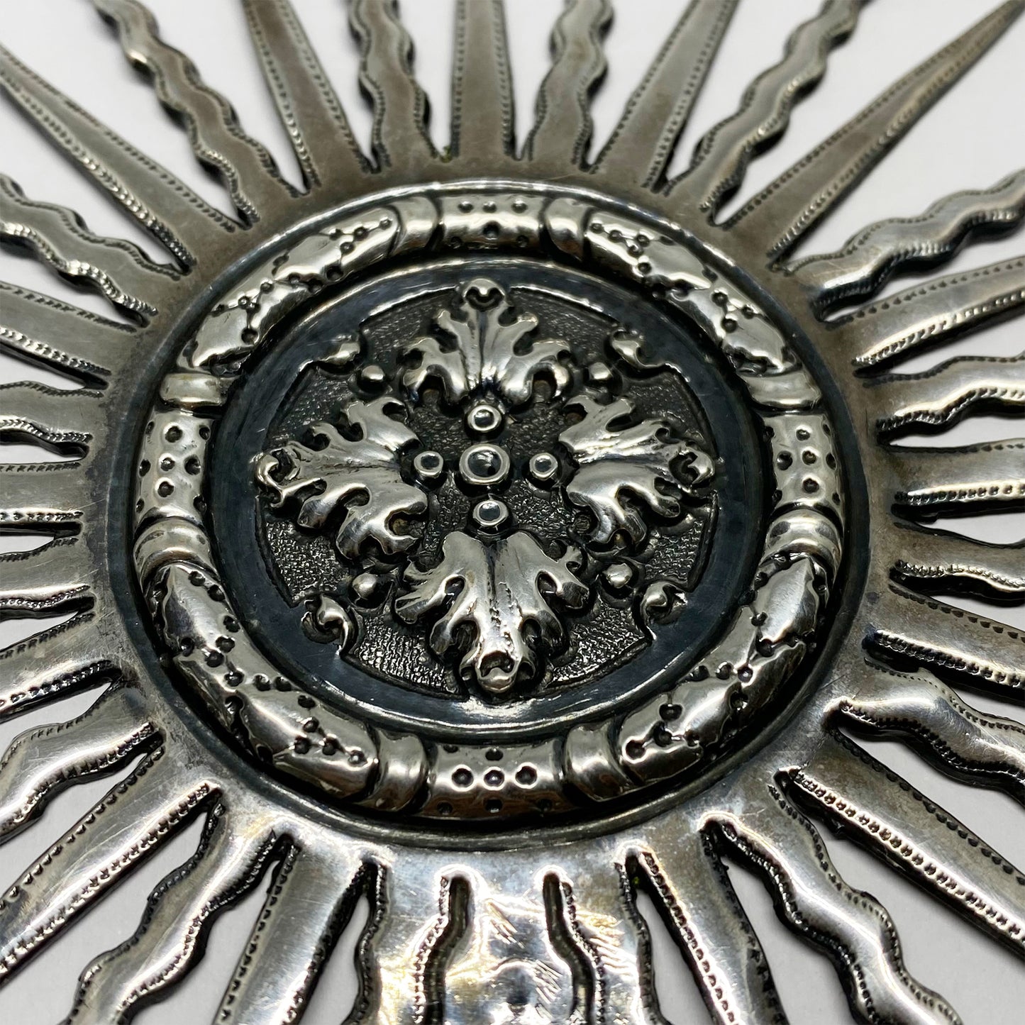 Antique Silver Santos Halo, 1800s Religious Crown, Portuguese Silver, Santos Aureole Halo Corona, Altar Tiara, Figure, Spanish Colonial