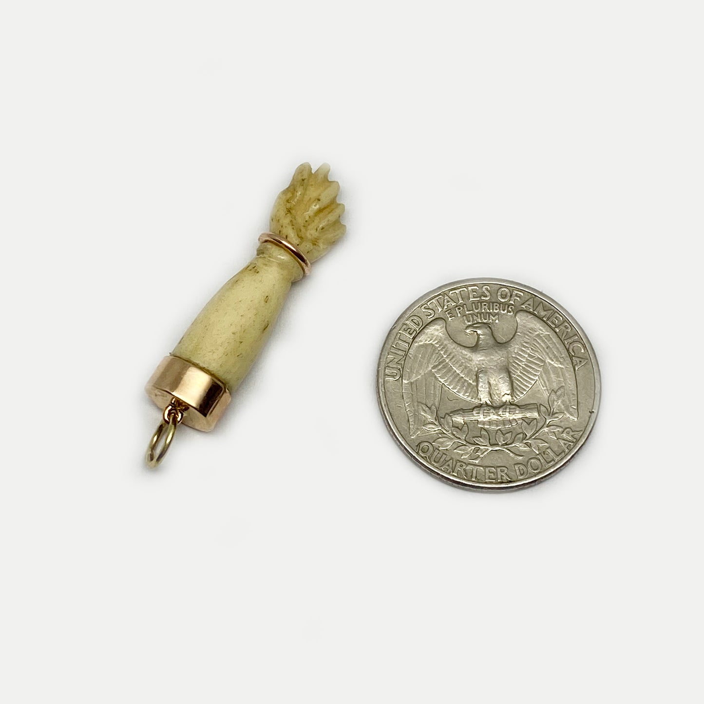 Antique 14K Gold Bone Figa Charm