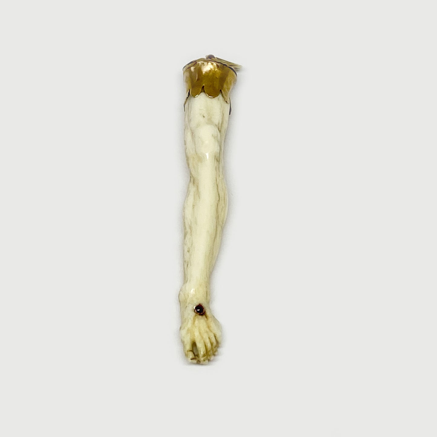 Antique 14K Gold Bone Leg Pendant, Victorian Figa Charm