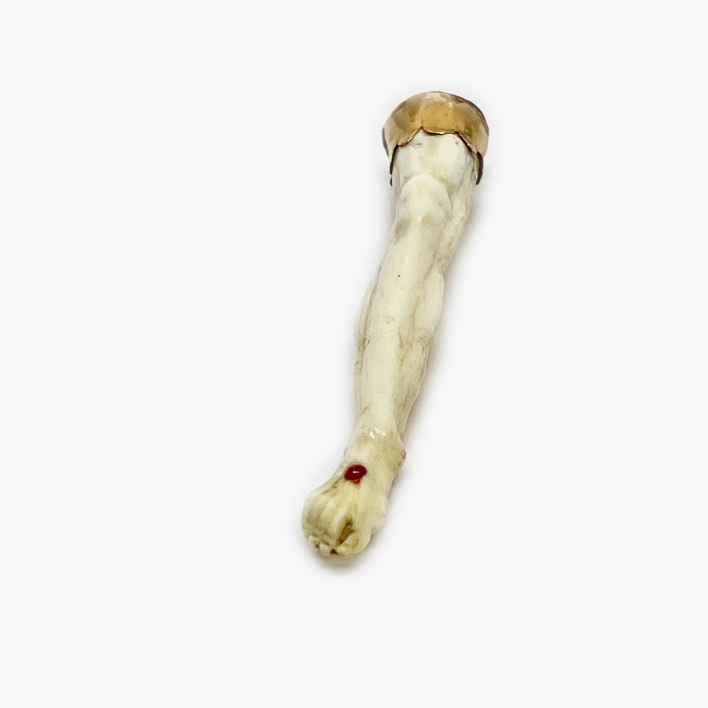 Antique 14K Gold Bone Leg Pendant, Victorian Figa Charm