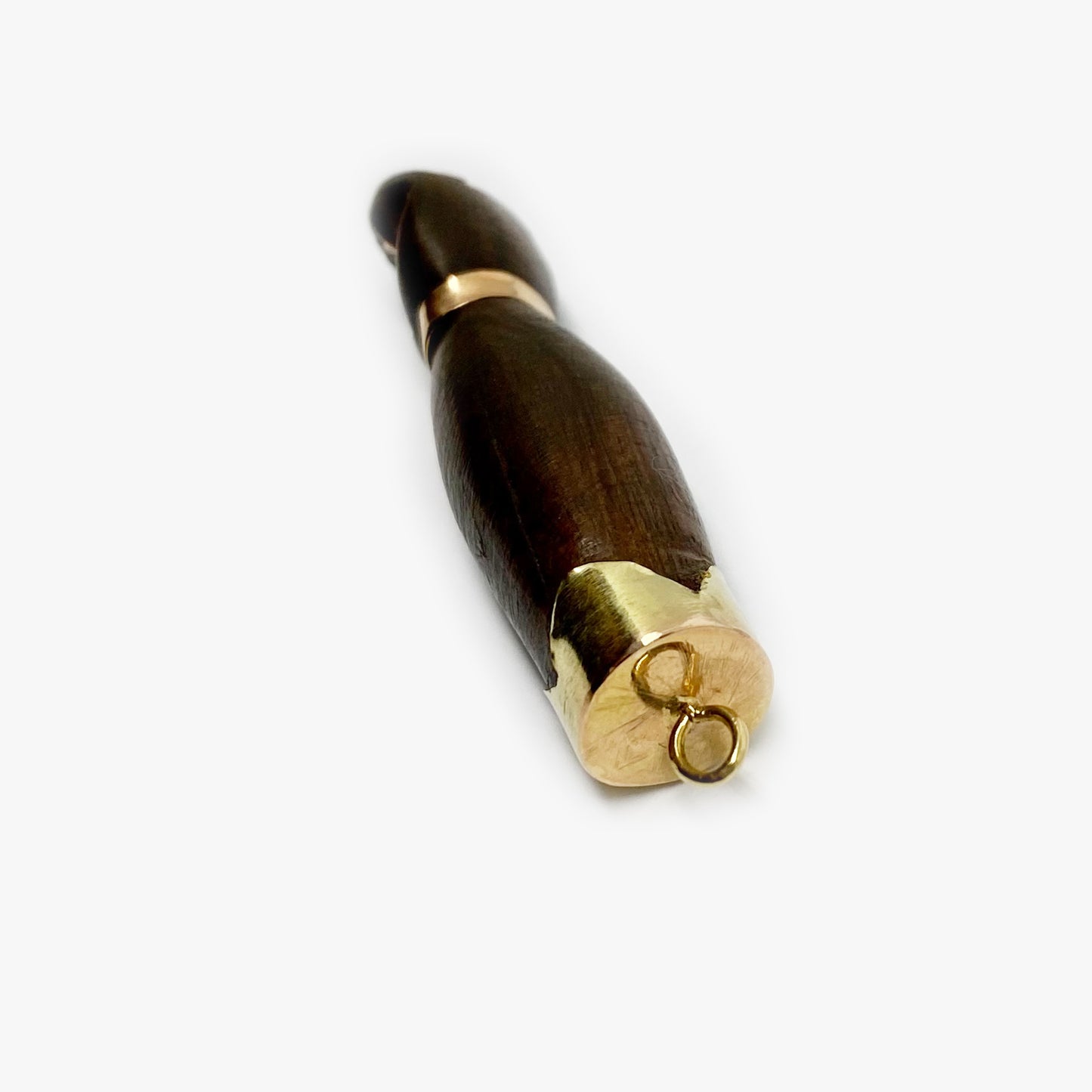 Antique 14K Gold Carved Wood 1950s Figa Charm