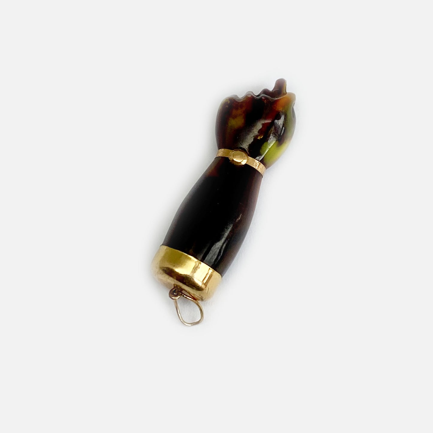 Vintage Figa, 1960s, Brownish Green Tone Celluloid, Figa Charm