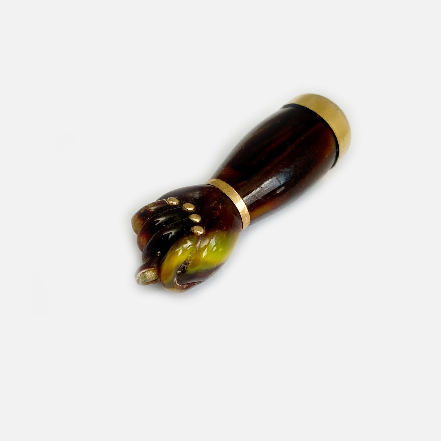 Vintage Figa, 1960s, Brownish Green Tone Celluloid, Figa Charm