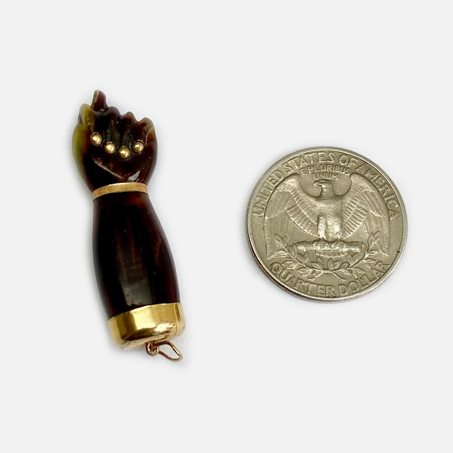 Vintage Figa, 1960s, Brownish Green Tone Celluloid, Figa Charm