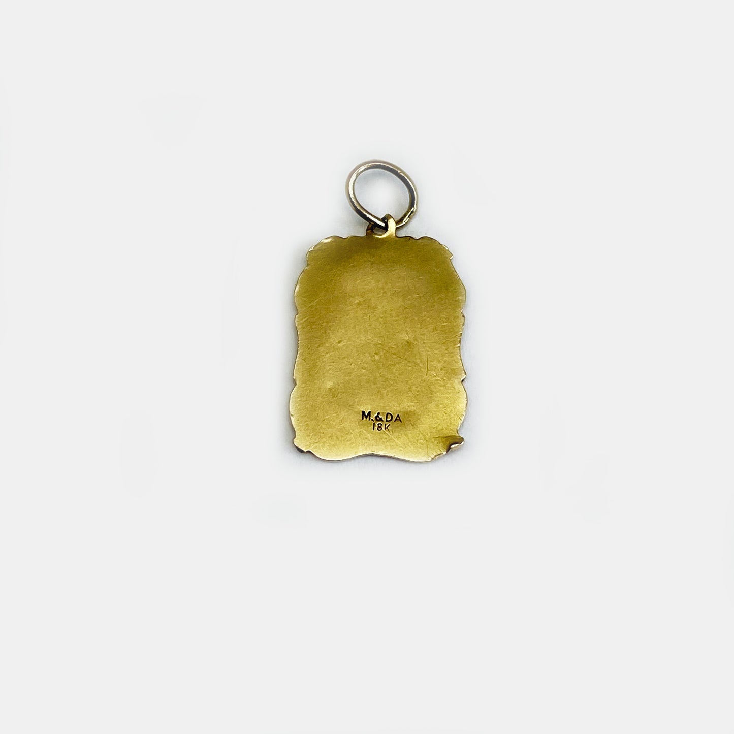 Vintage 18k Gold Religious Medal, Our Lady Pendant