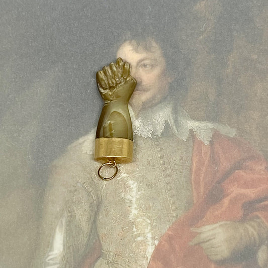 Antique 14k Gold Abalone Brownish Figa Charm