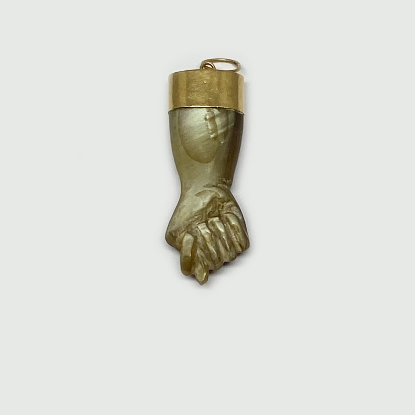 Antique 14k Gold Abalone Brownish Figa Charm