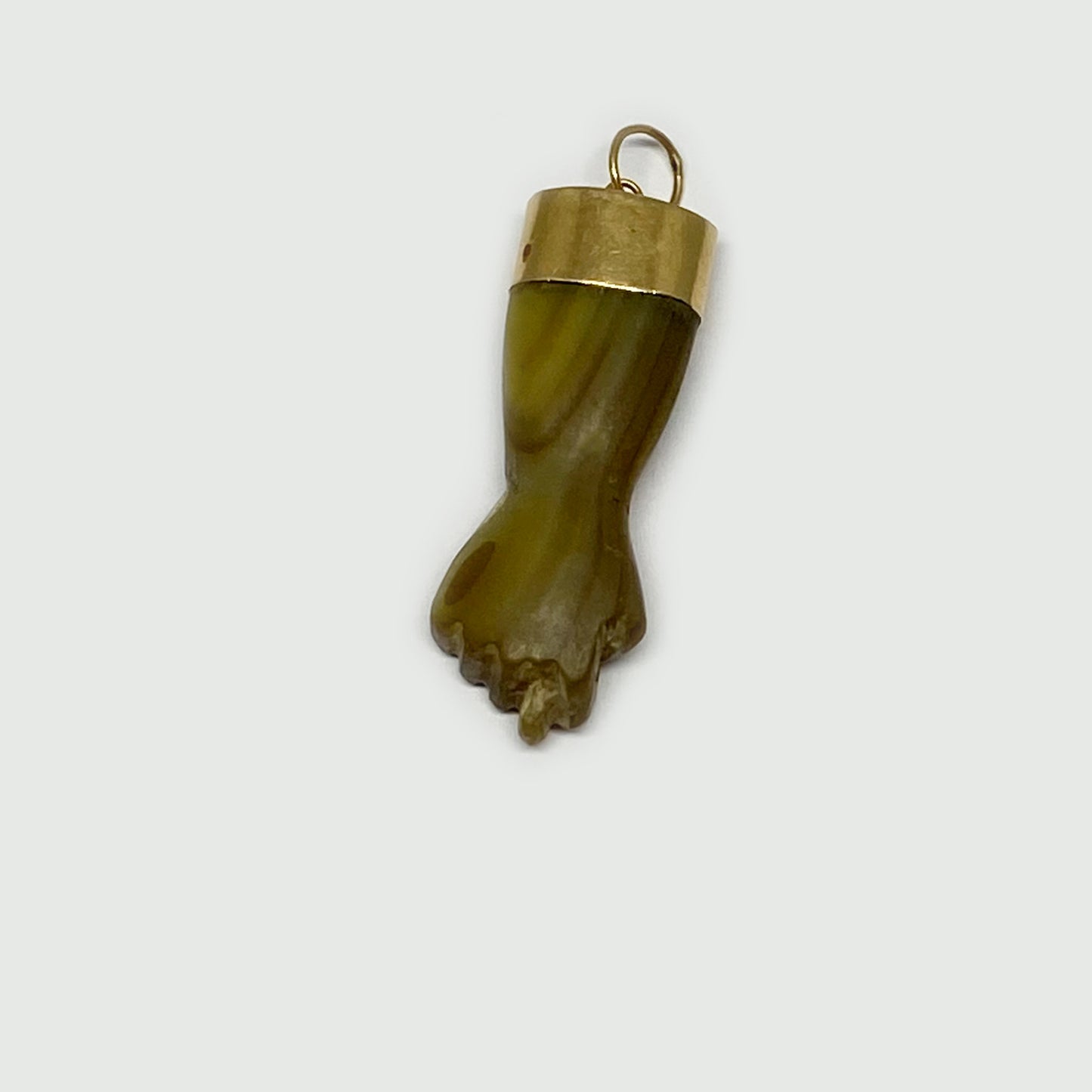Antique 14k Gold Abalone Brownish Figa Charm