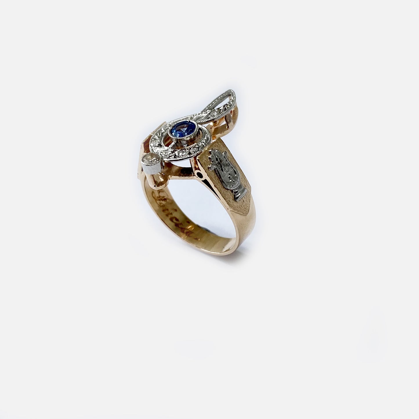 Vintage 16k Gold Music Note Ring