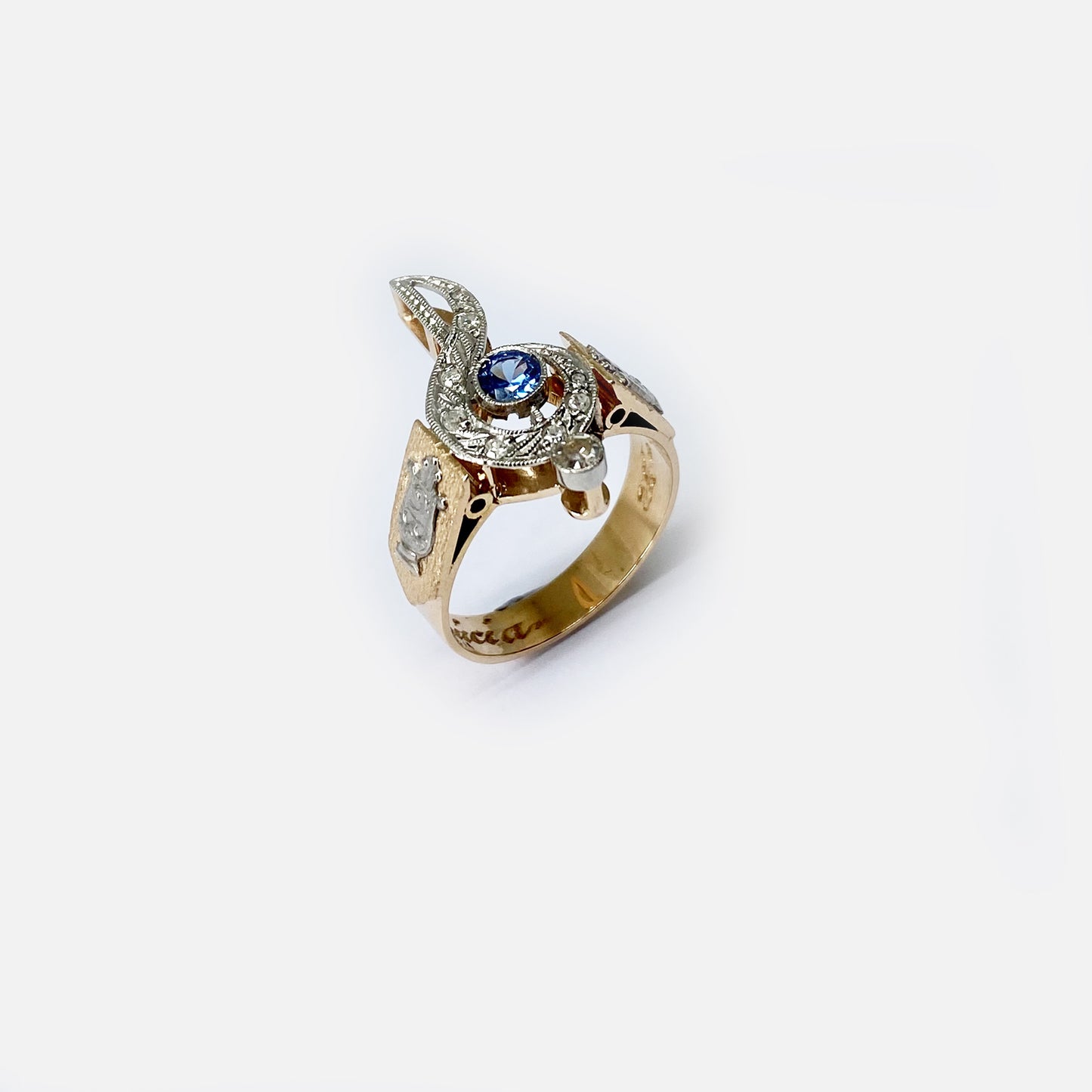Vintage 16k Gold Music Note Ring