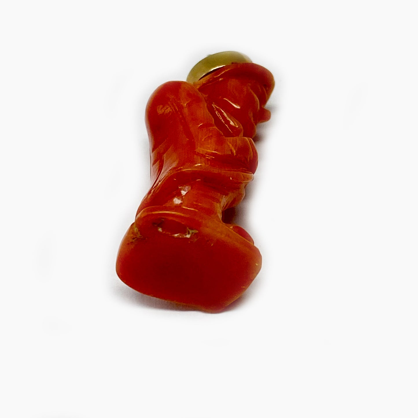 Antique 18k Coral Gobbo Hunchback Pendant
