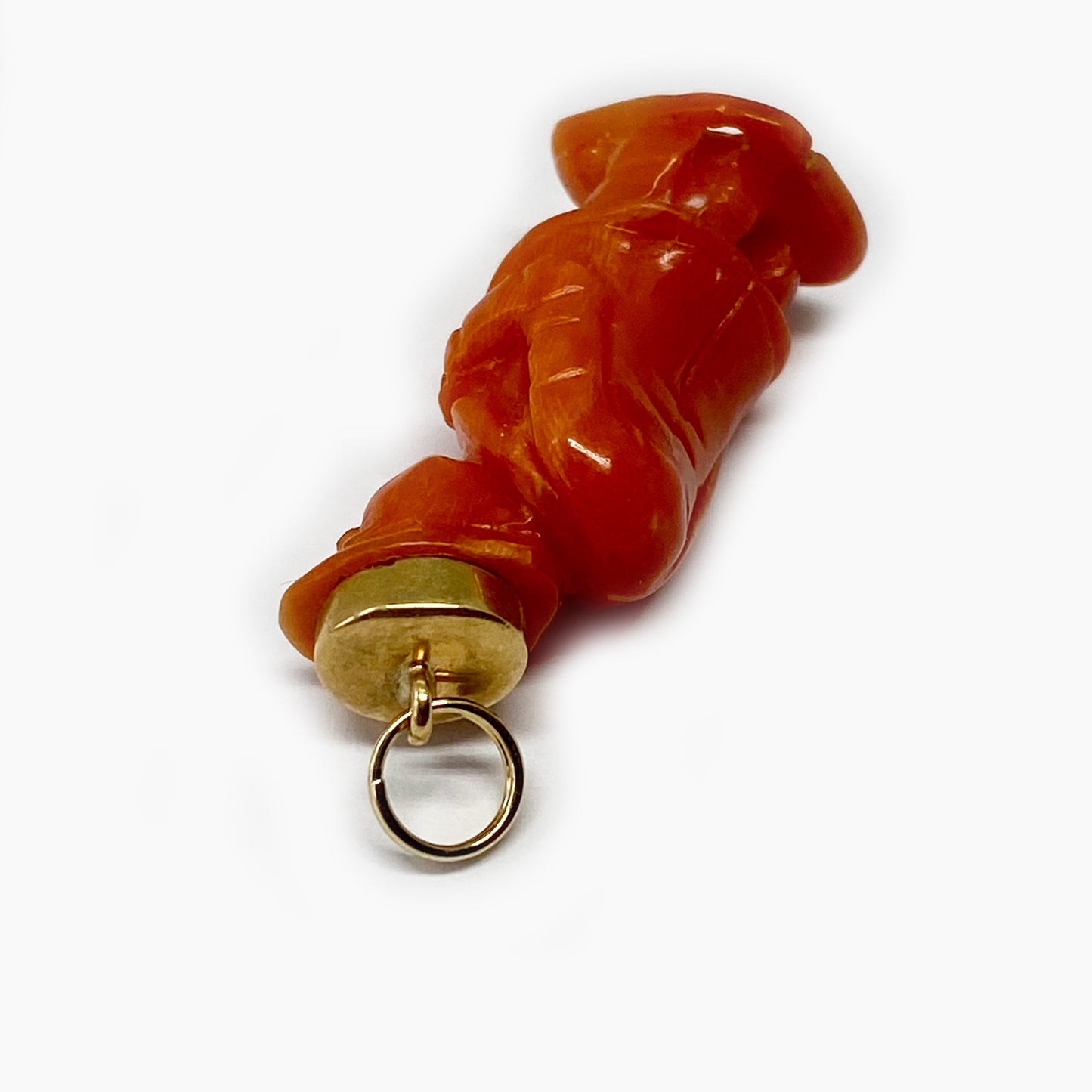 Antique 18k Coral Gobbo Hunchback Pendant