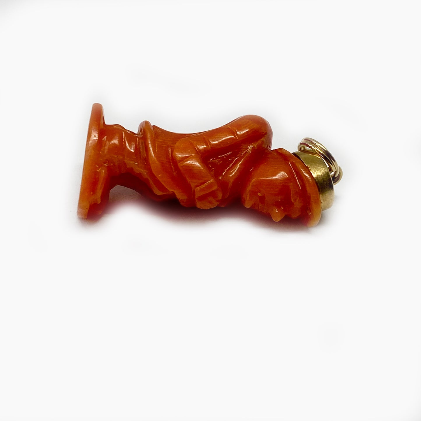 Antique 18k Coral Gobbo Hunchback Pendant