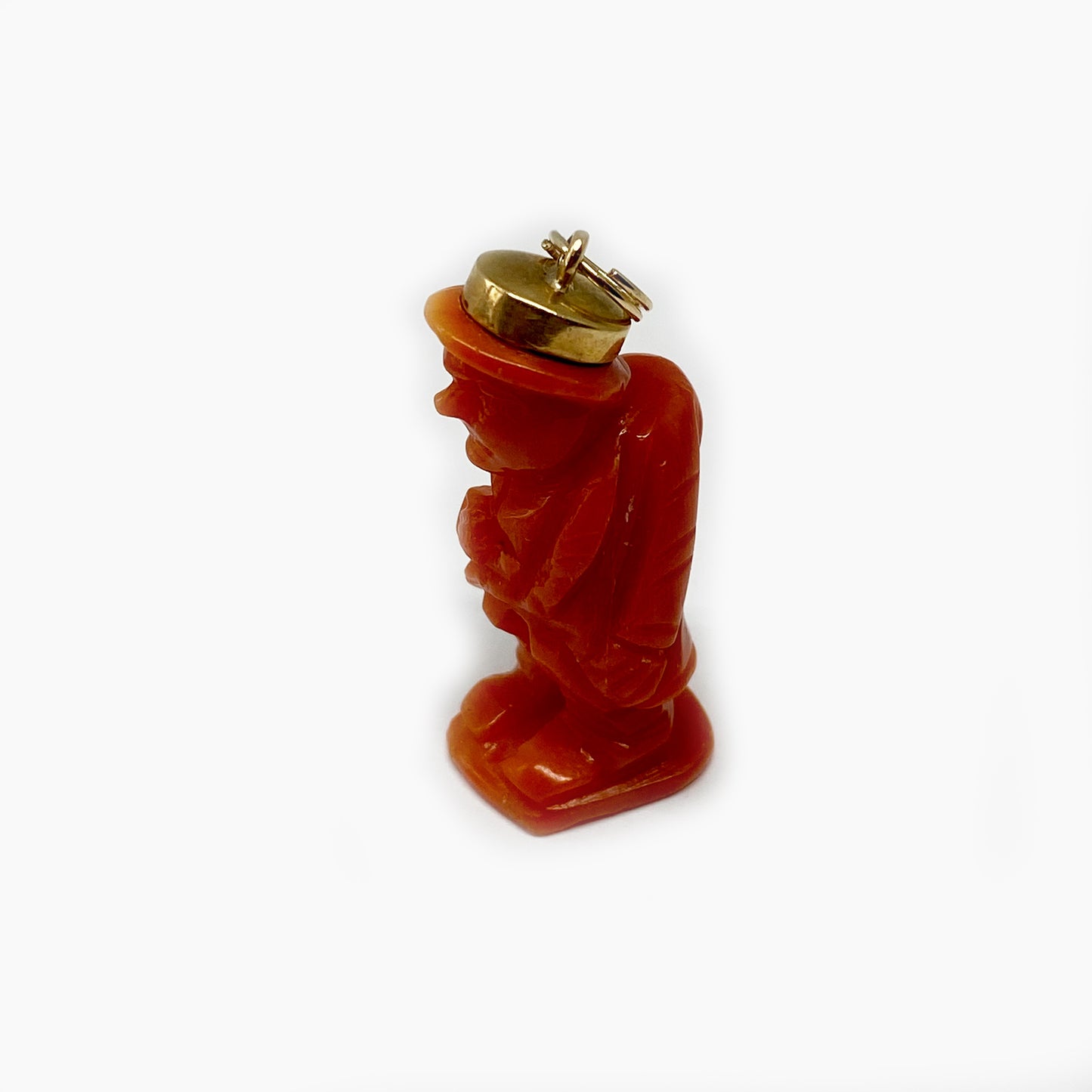 Antique 18k Coral Gobbo Hunchback Pendant
