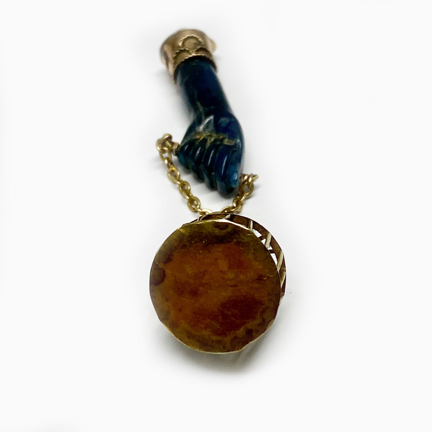 Vintage Figa Gold Plated Miniature Bird Cage,Blue Figa Charm