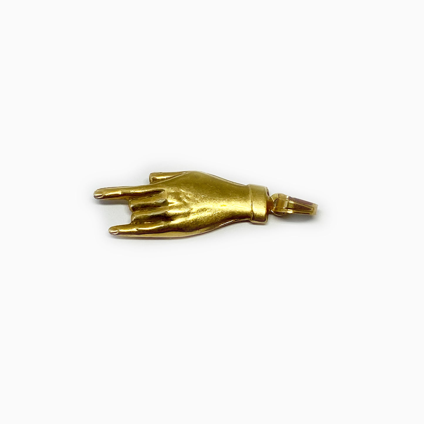Vintage 18k Gold Horned Hand Figa Charm