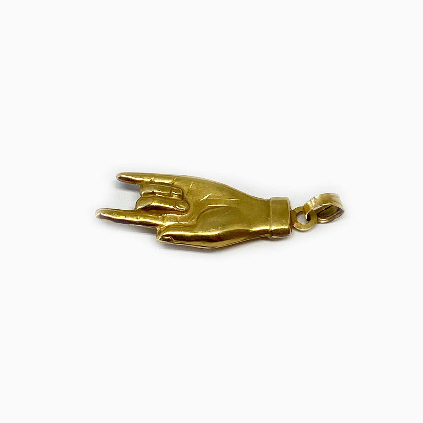 Vintage 18k Gold Horned Hand Figa Charm