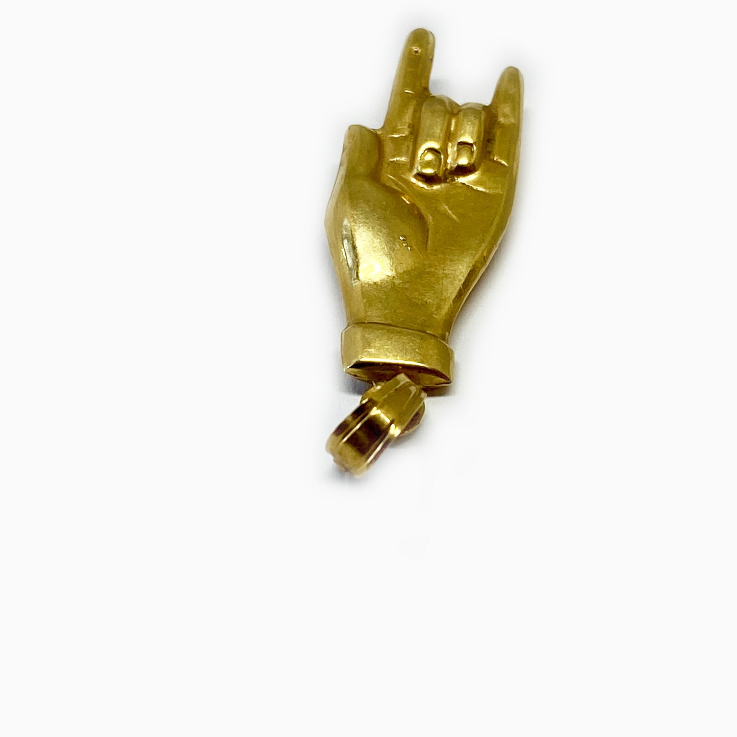 Vintage 18k Gold Horned Hand Figa Charm