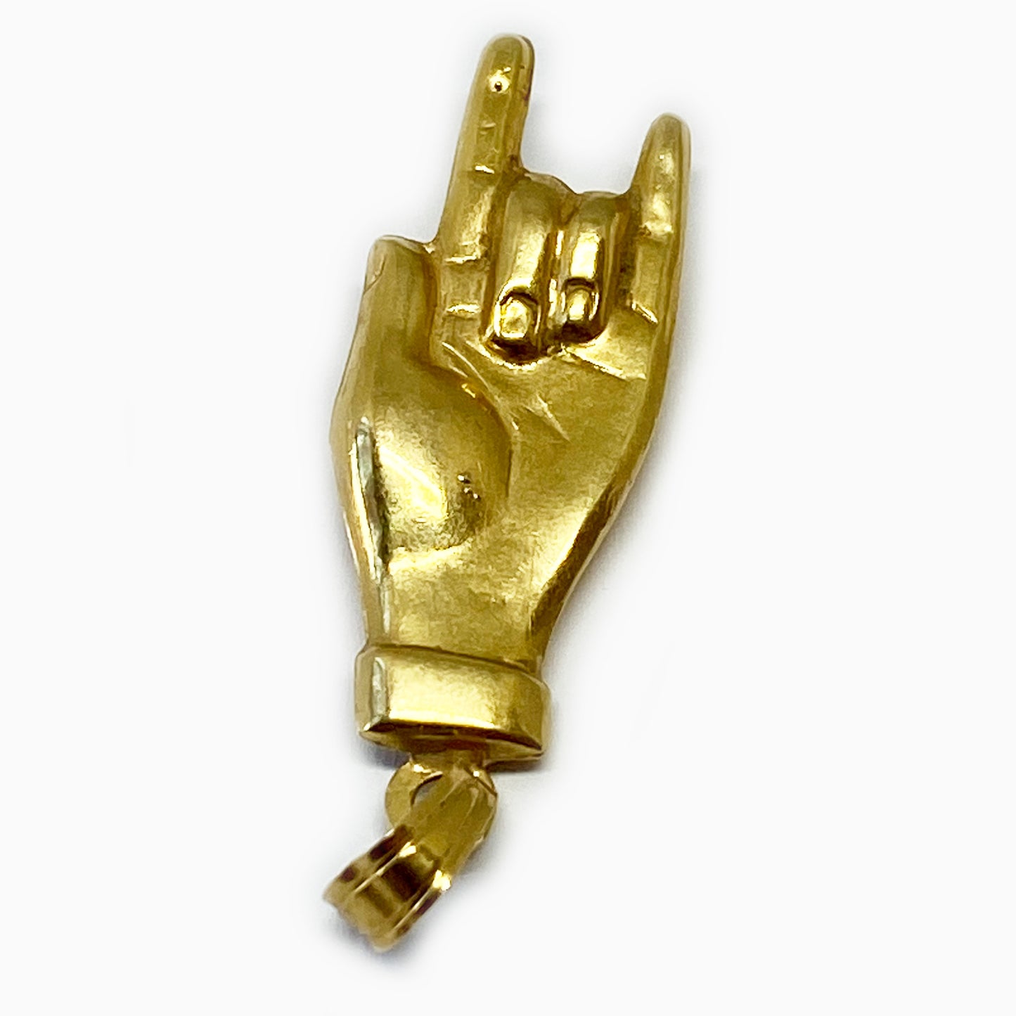 Vintage 18k Gold Horned Hand Figa Charm