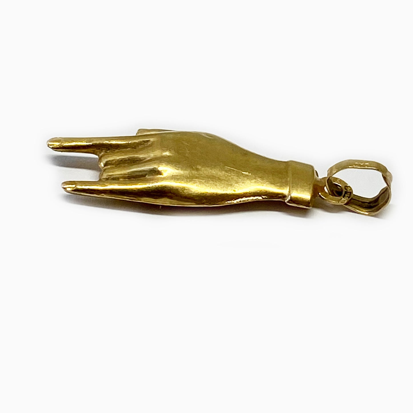 Vintage 18k Gold Horned Hand Figa Charm