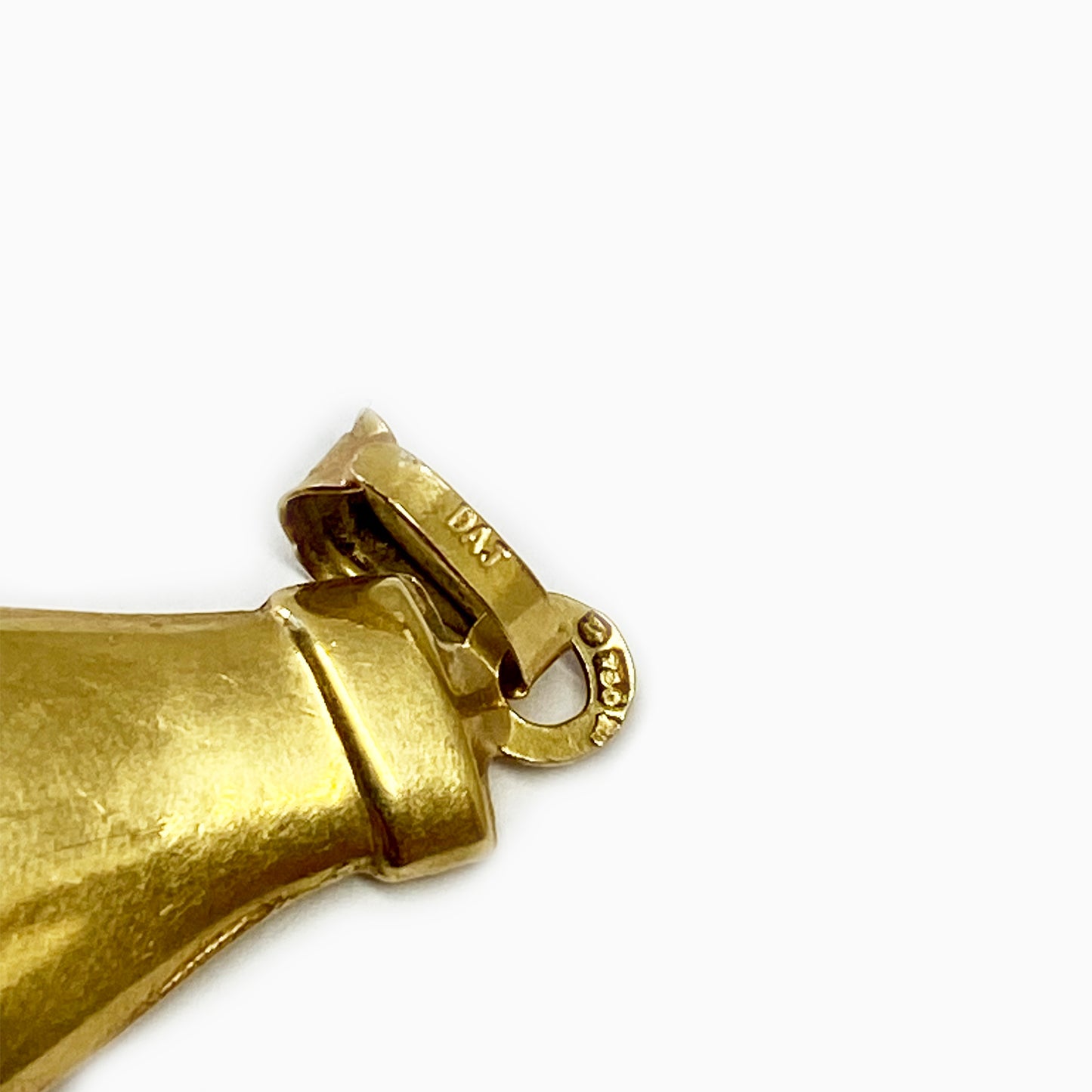 Vintage 18k Gold Horned Hand Figa Charm