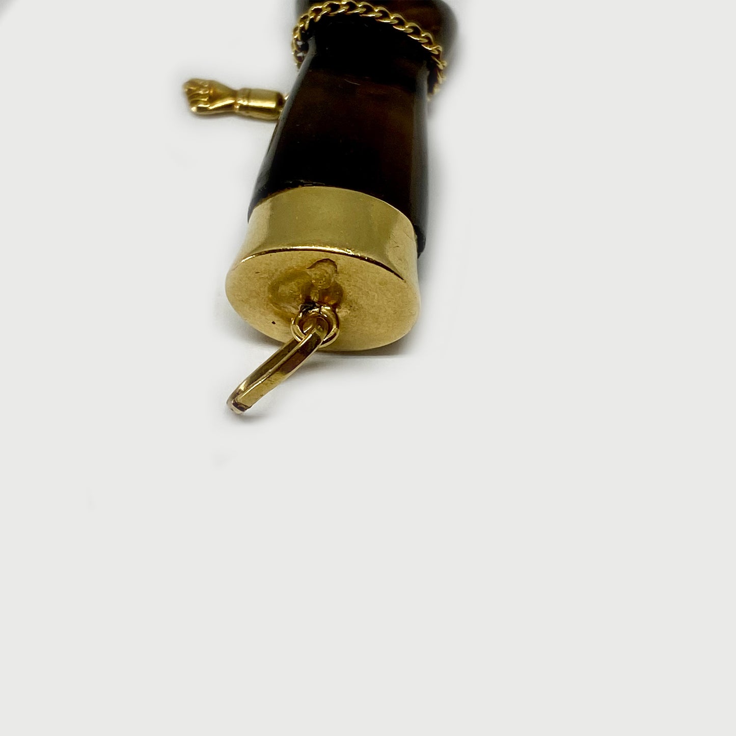 tage 14k Gold Crystal Figa, Smoky Quartz Figa Charm