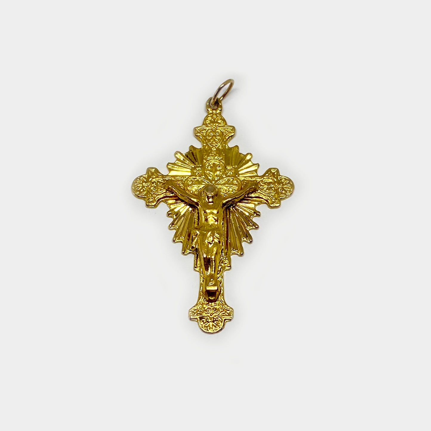 Antique 18k Victorian Cross, Precious Solid Gold Crucifix Pendant
