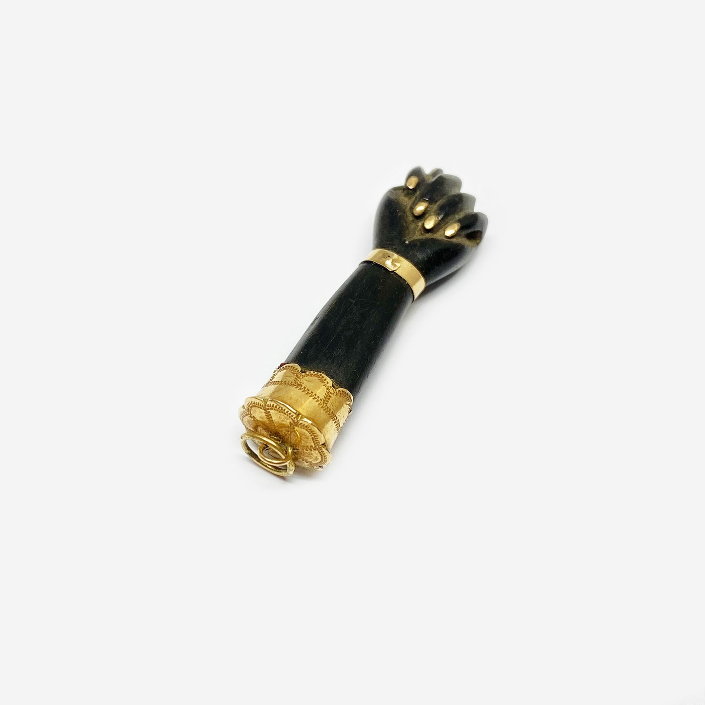 Antique 14K Gold Wood Figa Victorian Figa Charm
