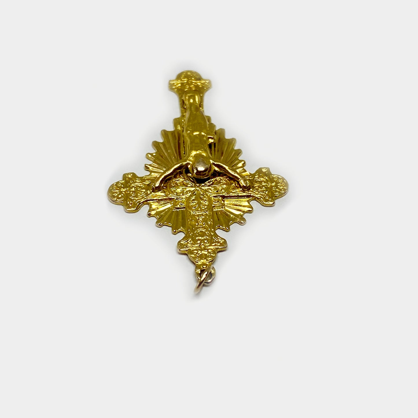Antique 18k Victorian Cross, Precious Solid Gold Crucifix Pendant