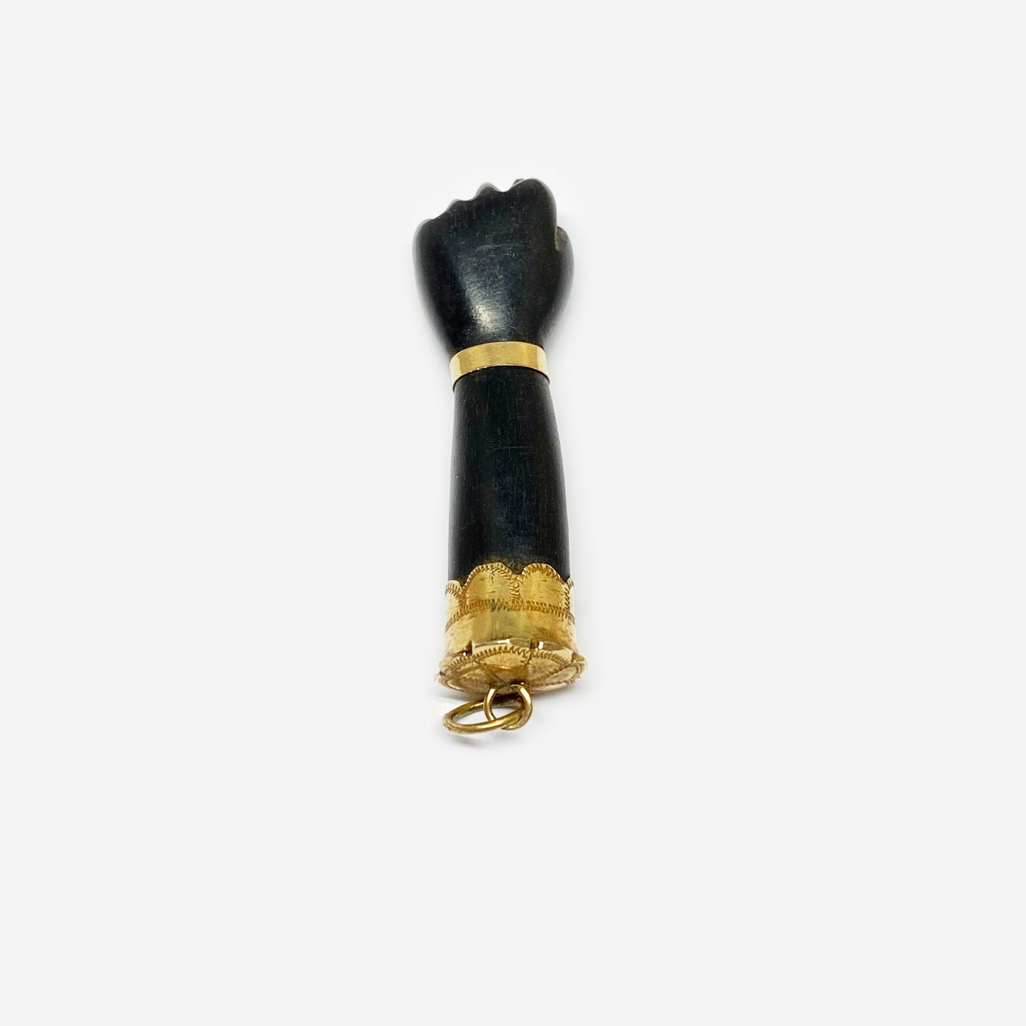 Antique 14K Gold Wood Figa Victorian Figa Charm