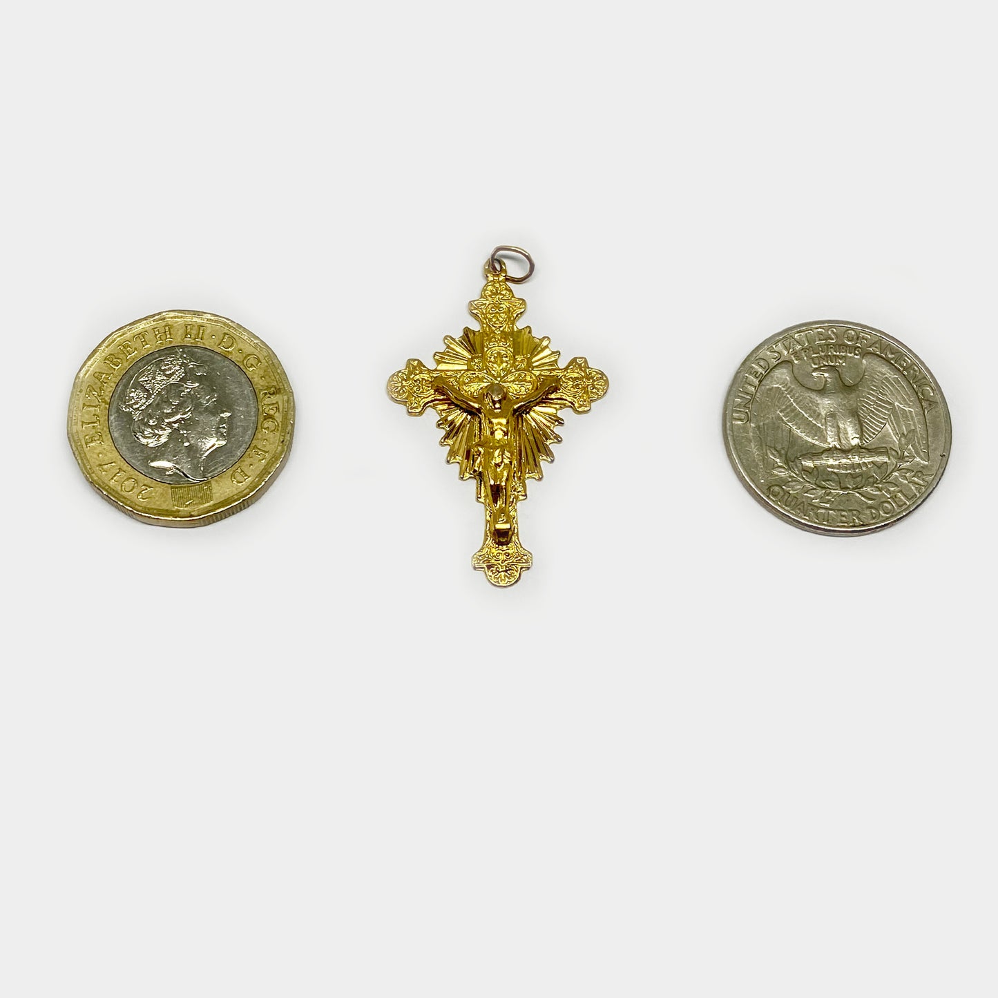 Antique 18k Victorian Cross, Precious Solid Gold Crucifix Pendant