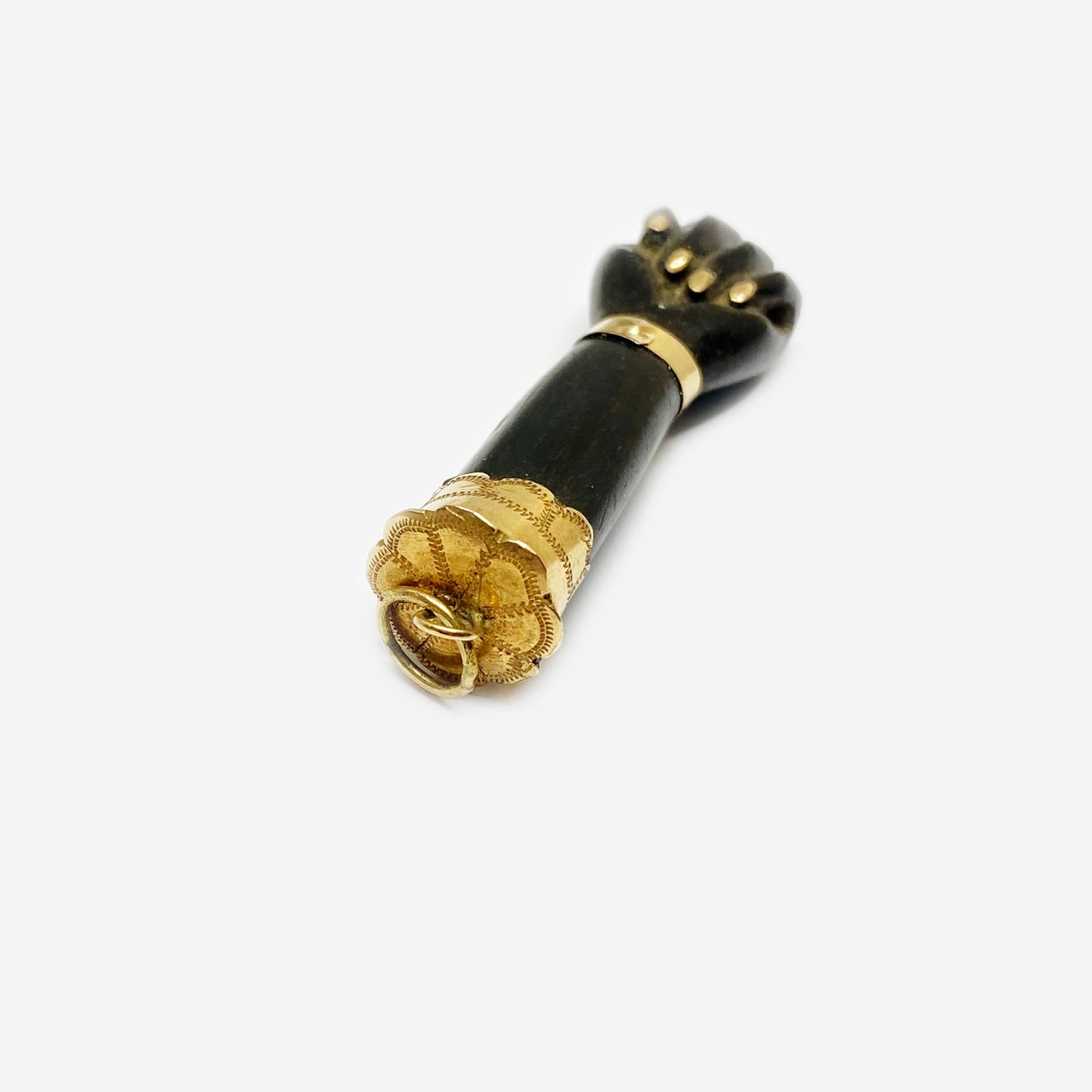 Antique 14K Gold Wood Figa Victorian Figa Charm