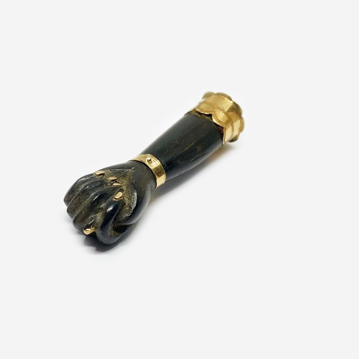 Antique 14K Gold Wood Figa Victorian Figa Charm