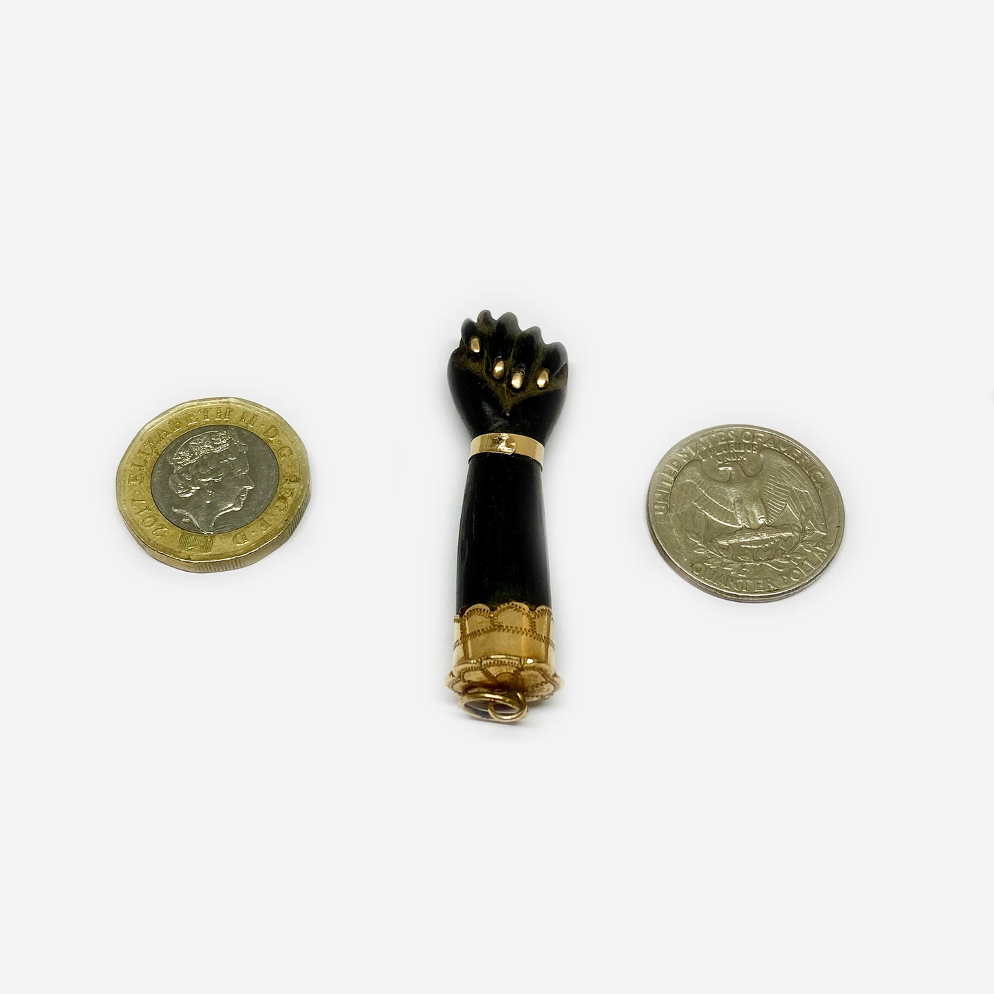 Antique 14K Gold Wood Figa Victorian Figa Charm