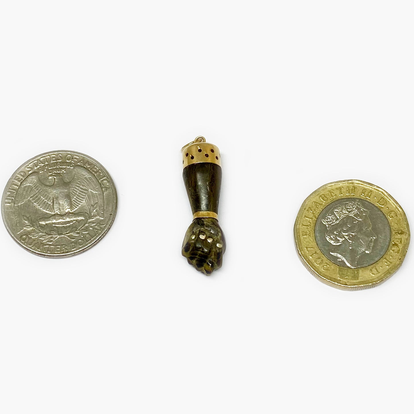 Antique 18k Gold Figa Hand, Victorian Stained Horn Pendant, Lucky Charm, 1800s, Mano Fico, Figa Charm, Hand Charm, Evil Eye, Hand Jewelry