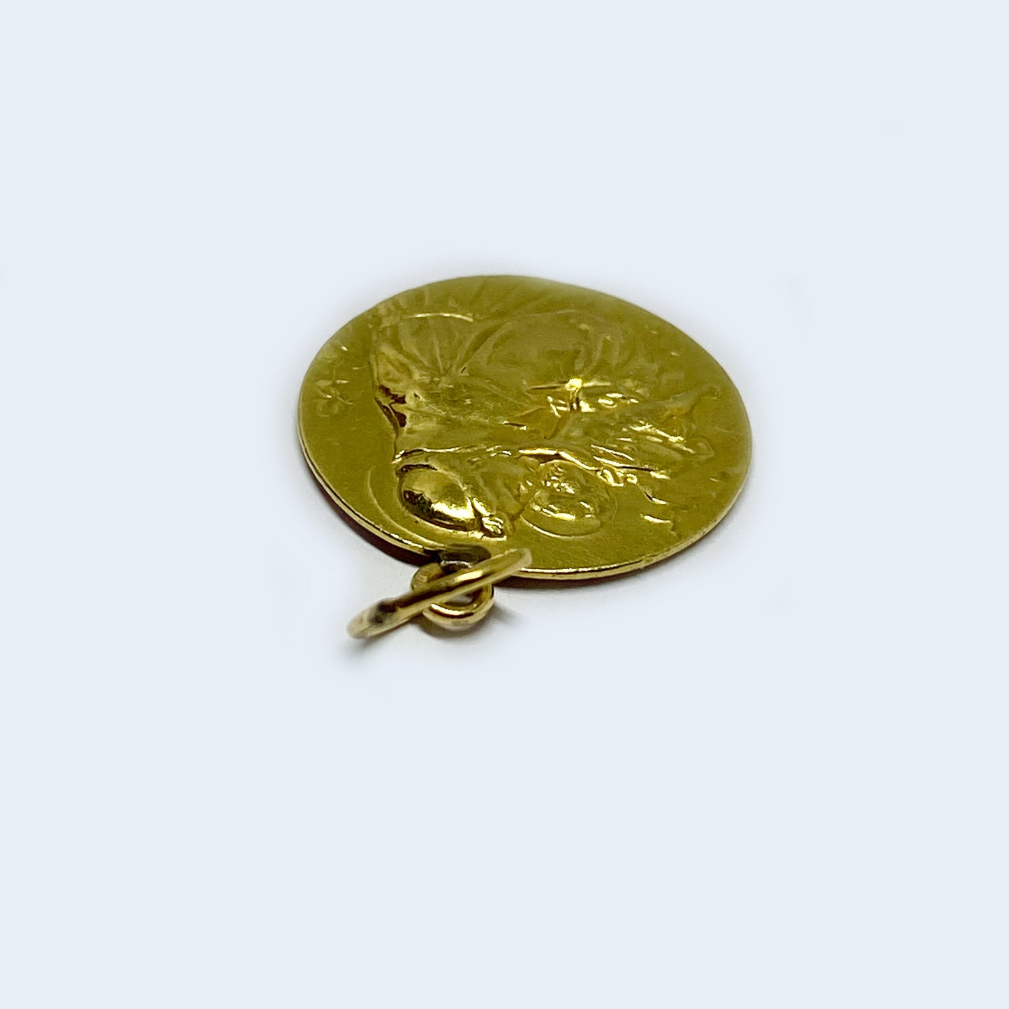 Antique 16k Gold Religious Medal Pendant Saint Anthony of Padua