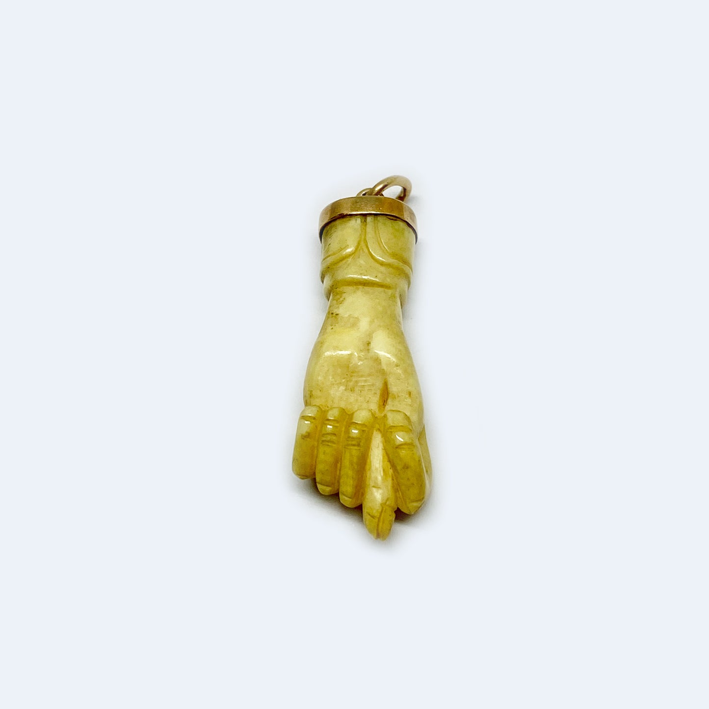Antique 18k God Bone Figa, Victorian Figa Charm