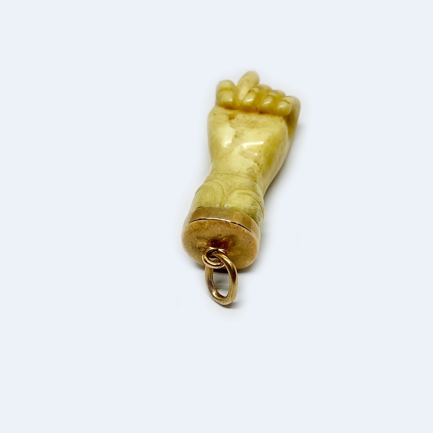 Antique 18k God Bone Figa, Victorian Figa Charm