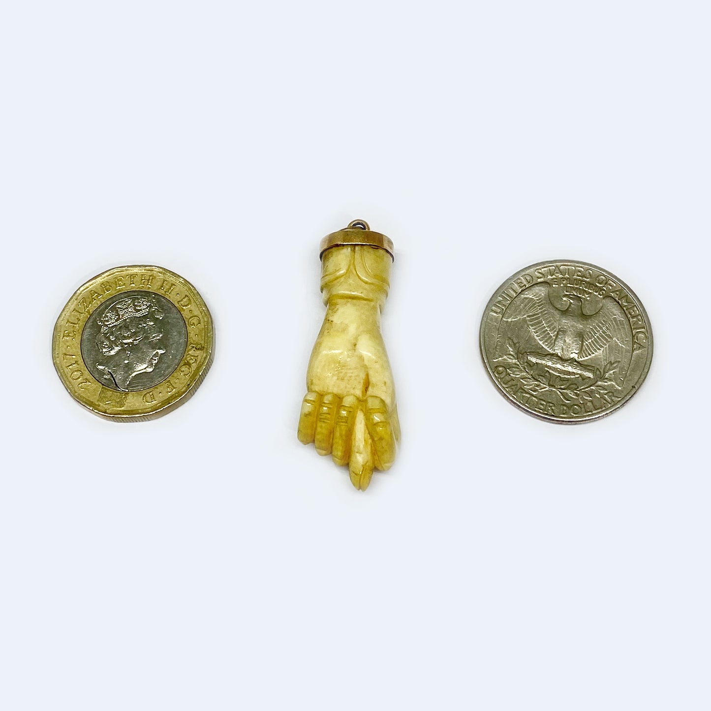 Antique 18k God Bone Figa, Victorian Figa Charm