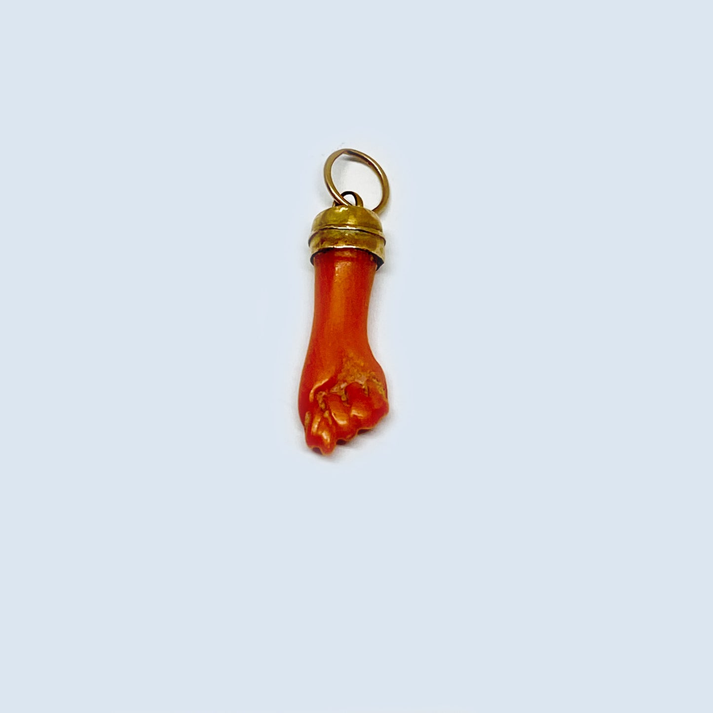 Antique 18k Gold Coral Figa Charm