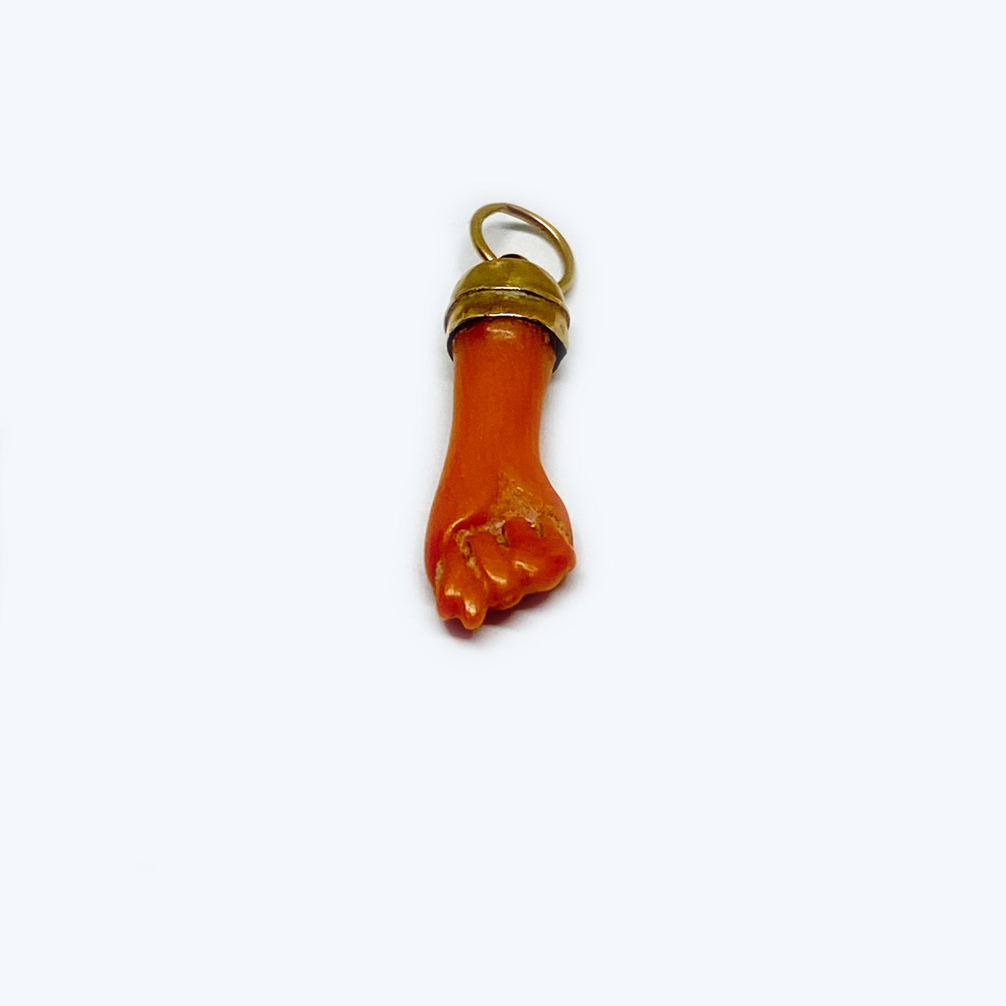 Antique 18k Gold Coral Figa Charm