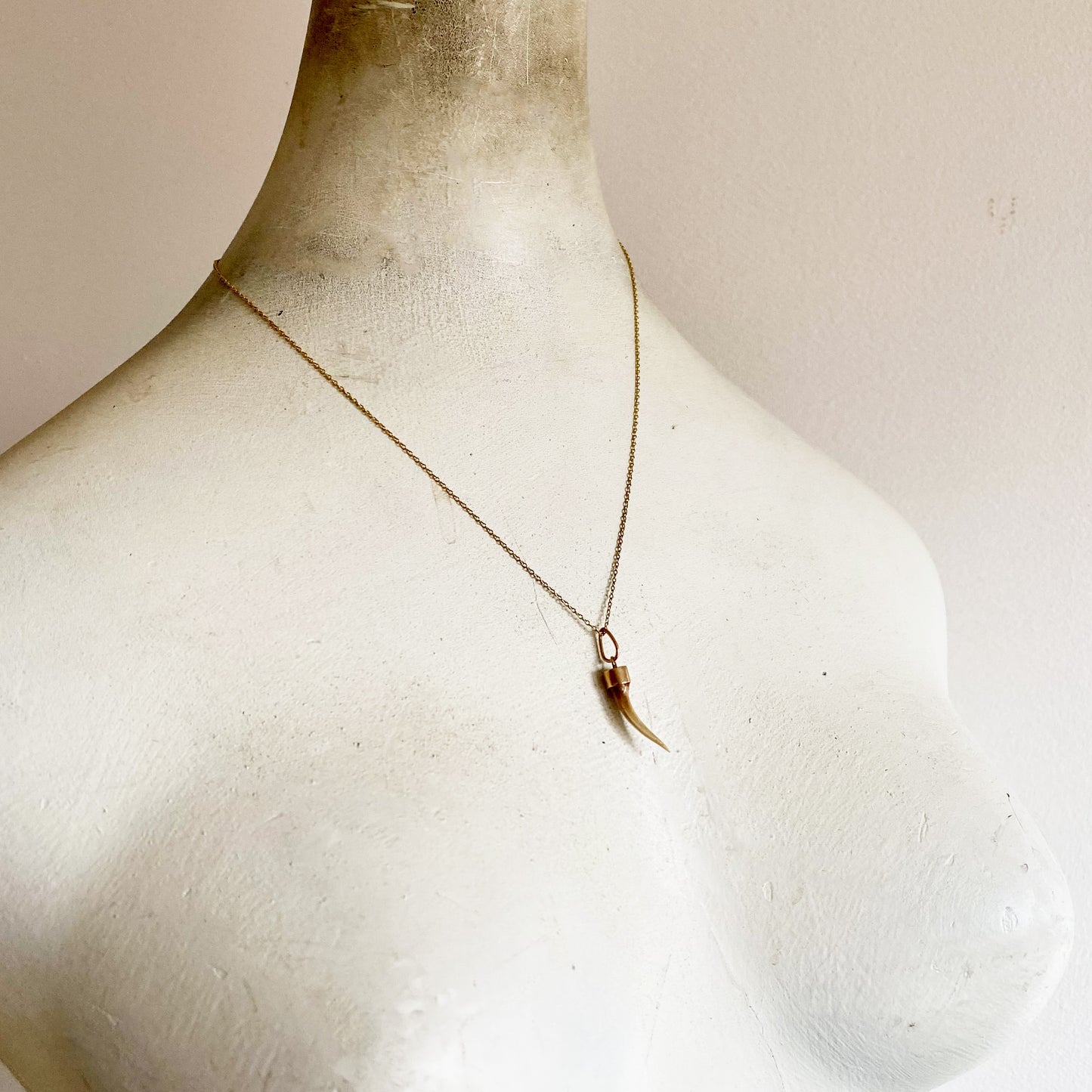 Antique 14k Gold Tooth, Animal Amulet Pendant