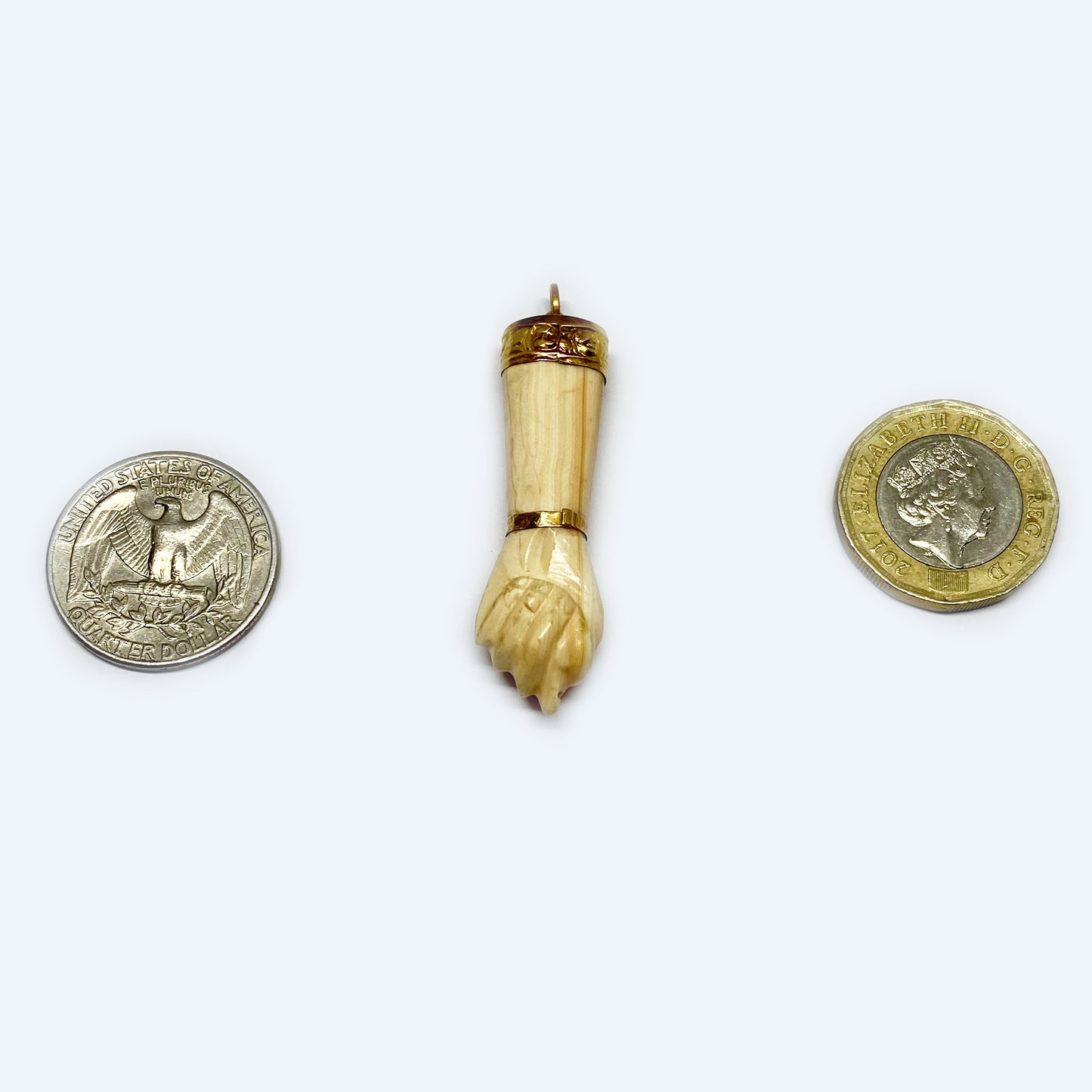 Antique 16k Gold Conch Shell Figa, 16 ct Gold Figa Charm